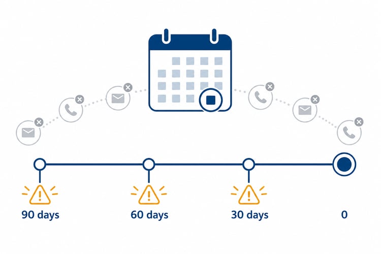 Countdown Timeline on White Background