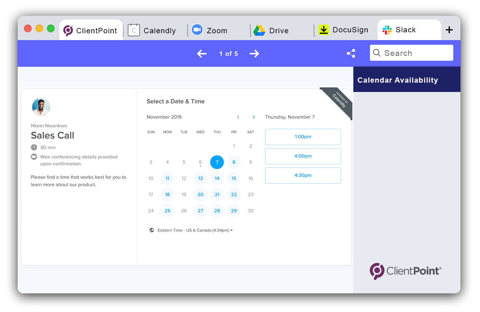 Calendly and ClientPoint