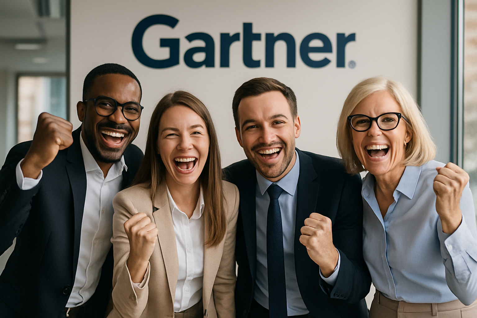a very happy team from a Gartner result-1